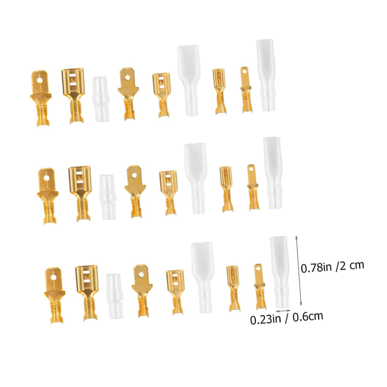 600pcs Insulated Terminal Wire Cold Pressed Terminals Speaker Terminals Pin Terminal Insulated Crimp Terminal Spade Insulating Terminal Connector Terminal Copper Golden VILLFUL