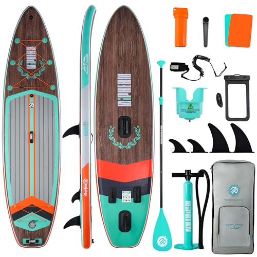 Niphean (Extra Large) Inflatable Paddle Board, SUP for 2+1 People/Family, Stand Up Paddle Board with (Beginner Friendly), Waterproof Phone Pouch, Paddle Boards for Adults, Gift Ideas