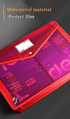 Image of Envelope Folder, Pack of 2, Transparent Poly-Plastic A3 Documents File Storage Bag Including Snap Button, Certificate File Holder, Document Folder for Certificates, Pack of (Pack of 2)