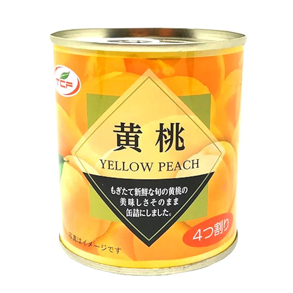 Amazon | 黄桃 缶詰 4つ割り 312g×4缶 5号 ピーチ 缶詰め フルーツ