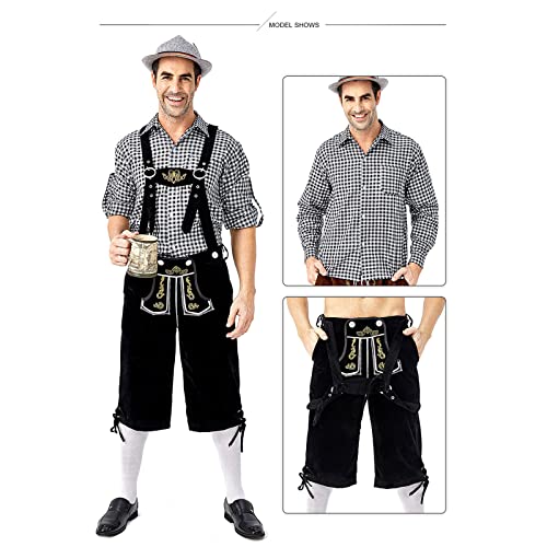 Comanlai Oktoberfest Outfit Heren, Heren Duits Beierse Oktoberfest Kostuum Set voor Halloween Dress Up Party en Beer Festival - Afbeelding 8