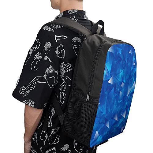 Sac d'école personnalité mode bleu 17 pouces avec cartable imprimé 3D