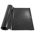 Heavy Duty Non Slip Rubber Mat Roll, 3mm Waterproof Flooring for Garage Gym Workshop Indoor and Outdoor Use, 1m x 1m Cut-to-Size Protective Matting
