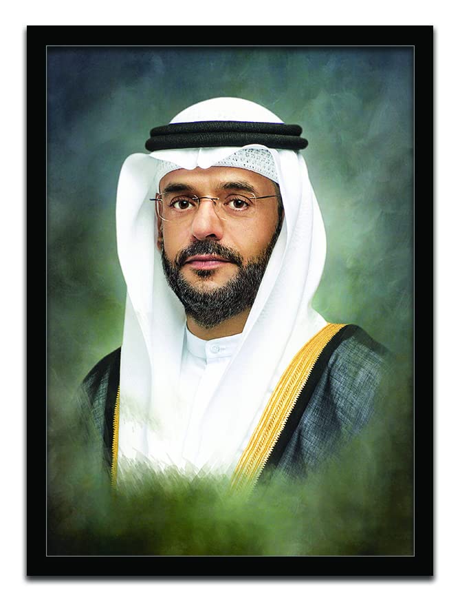 Sheikh Sultan Bin Muhammad Bin Sultan Al-Qasimi Digitally Printed Wall Poster with Frame | 40x55cm by Spoil Your Wall Color: Black