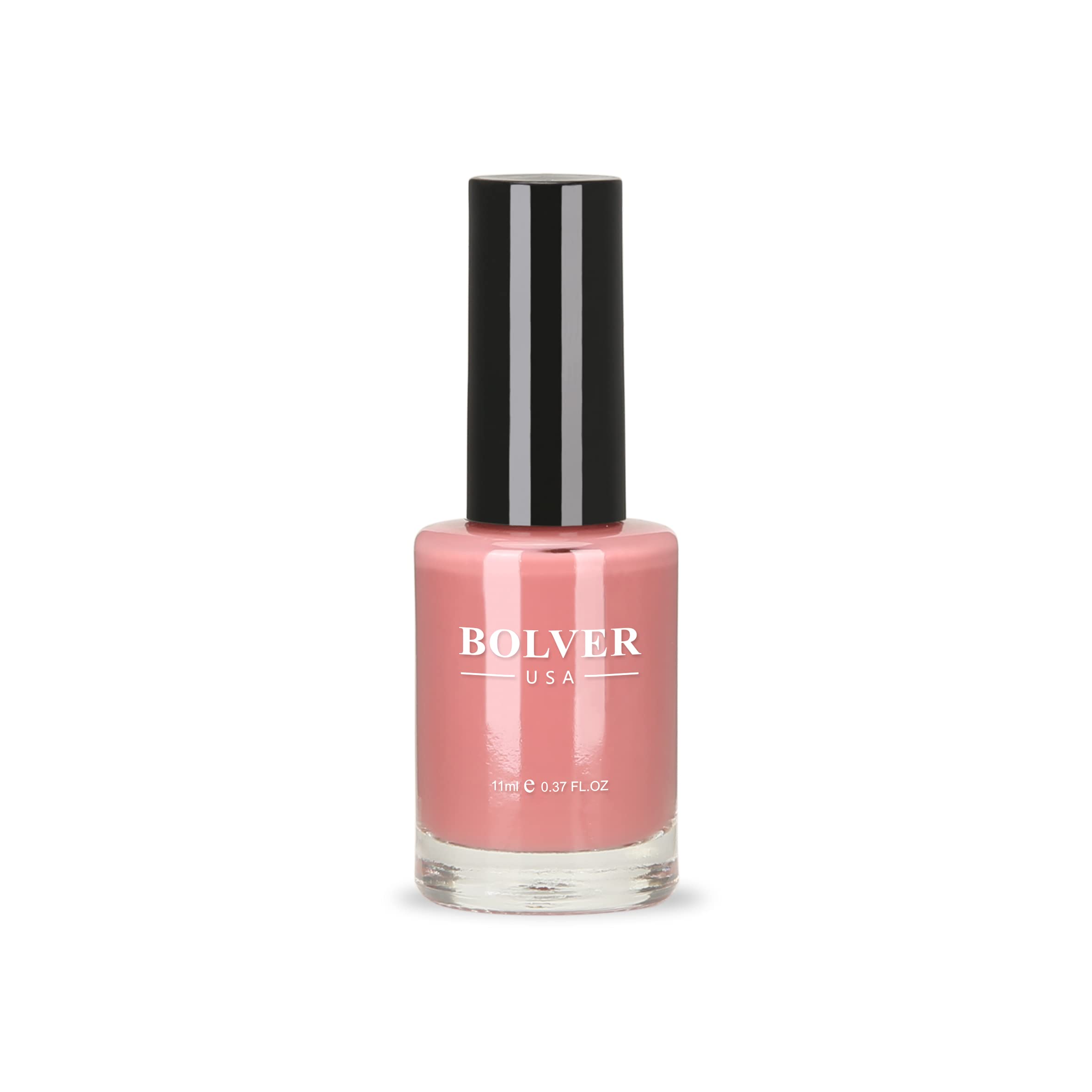 Bolver- Quick Dry, Shine Up, Modern, Natural, 9 Free Formula, Glossy Nail Polish Light Pink Salmon 607-11ml
