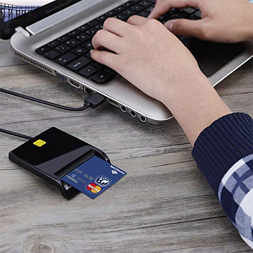 USB Smart Card Reader DOD Military Access CAC Card Reader ID Card/CAC/SD/Micro SD(TF)/SIM/IC Bank Card Reader,Compatible with Windows XP/Vista/7/8/10, Mac OS 10.6-10.10 and Linux. (Small)
