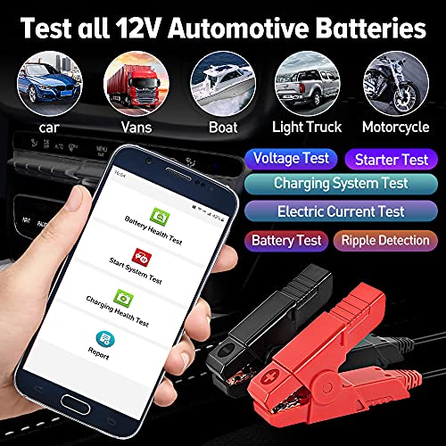 2023 Launch Upgraded Bst360 6V 12V Car Battery Tester, Bluetooth Battery Load Tester Charging Cranking System Analyzer For Android/Iphone/Launch X431, 100-2000 Cca Alternator Tester Voltmeter #TOP2