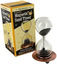 Ampulheta De Vidro Magnética Decorativa De Mesa Pó De Metal