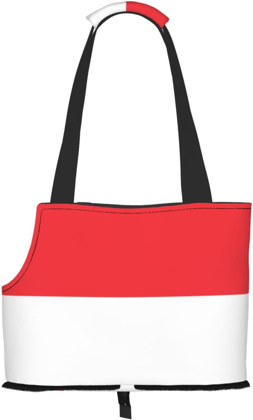 Indonesian Flag Print Dog Purse Carrier for Small Dogs and Cats | Breathable Pet Carrier Bag & Portable Dog Travel Bag For Small Puppy Handbag, Secure Pet Purse For Outdoor Walking