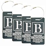 Personalized Luggage Tags (Set of 4, Forest) - Metal Luggage Tags with Engraved Name, Unique Travel Bag Tags for Luggage, Can Also Be Suitcase Tags - Travel Gifts