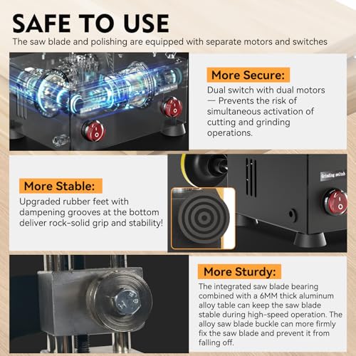 image for Zericuf Mini Table Saw for Crafts[Dual 795 Motors & Switches] Max 200W