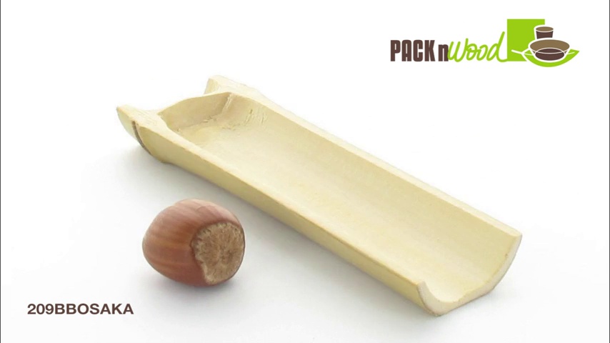 Image of PacknWood 209BBOSAKA Half Circular Bamboo Dish - 5.9 x 1.5 x 0.6in - 200 pcs