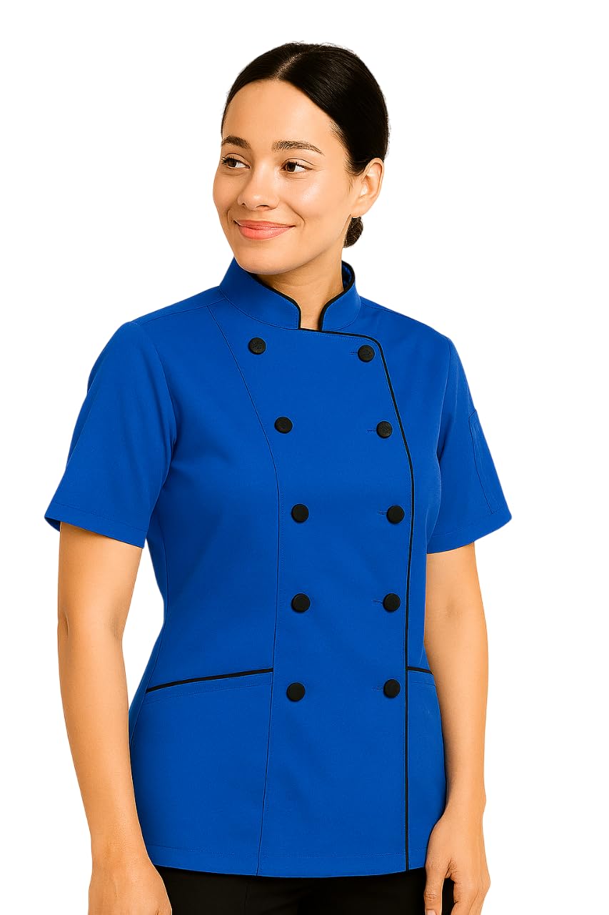 Kurze Ärmel Damen Damen Tailored Fit Kochmantel Jacken