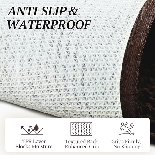 Image of VIVAGLORY Dog Door Mat Absorpmax Dog Rug for Muddy Paw, Mat for Muddy Paw Door Indoor Floor Entryway, Waterproof Washable & Water Absorbent Dirt Trapper, 31 inch x 20 inch, Brown