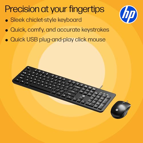 Image of HP KM120 Wired Mouse and Keyboard Combo (AB3D0AA)