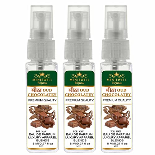 Menjewell Mitha Oud Chocolaty Eau De Parfum For Men| Luxury Apparel Parfum| EDP For Men (Pack Of 3) 8ml For Rs. 197 @ 72 %