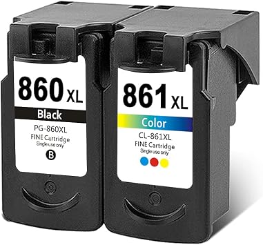 Remanufactured for Canon PG-860XL CL-861XL Ink Cartridges Replacement for 860XL 861XL for Canon Pixma TS5380 Printer 1 Black 1 Tri-Color