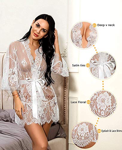 Image of Pratiharye Babydolls Sexy Lingerie for Honeymoon- Baby Doll Night Dress Sexy- Babydoll Dress Women- Babydoll Lingerie- Eye Lace Robe /Kimono -Night Dress Sexy- Net Robe