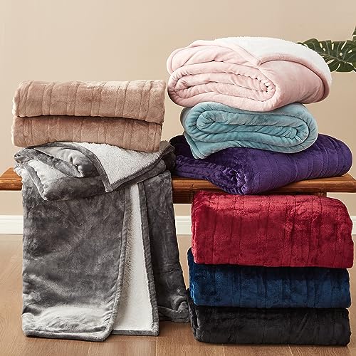 EHEYCIGA Heated Blanket Electric Blanket Full Size - Heating Blanket with 5 Heating Levels & 10 Hours Auto Off, Soft Cozy Sherpa Washable Blanket with Fast Heating, 72 x 84 Inches, Pink