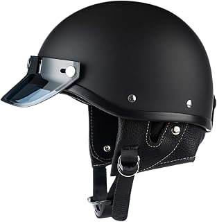 Motocicleta Medio Casco, Casco de Motocicleta de Cara Abierta | Casco de Motocicleta para Mujeres | Cómoda y fría Tapa de Cara Abierta para Bicicleta eléctrica Touring Motocross Cruiser Touring