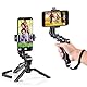 Zeadio Mini Handy Stativ Kits, Tischstativ Griff Stabilisator mit Handyhalterung, Passend für alle iPhone und Android Smartphones