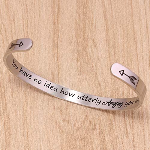 Btysun Bracelets for Women Mothers Day Bracelet Gifts from Daughter Inspirational Gifts for Women Graduation Gifts for Her Motivational Birthday Cuff Bangle Friendship Personalized Mantra Jewelry…