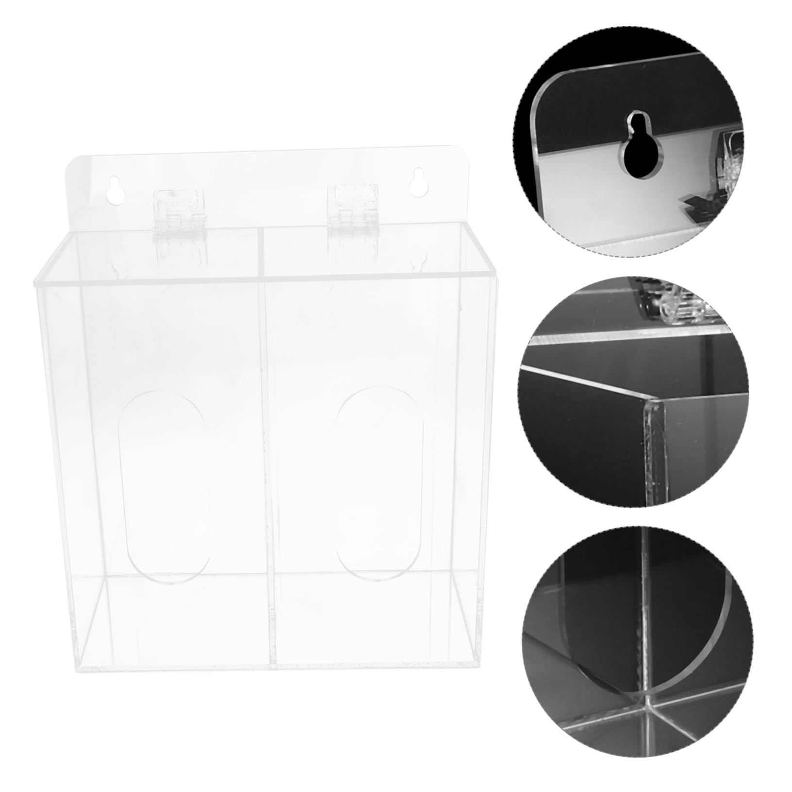 Anneome Porta Guanti in Acrilico Supporto Da Parete Per Riporre i Guanti Dispenser Per Mascherine Organizer Da Parete Con Scomparto