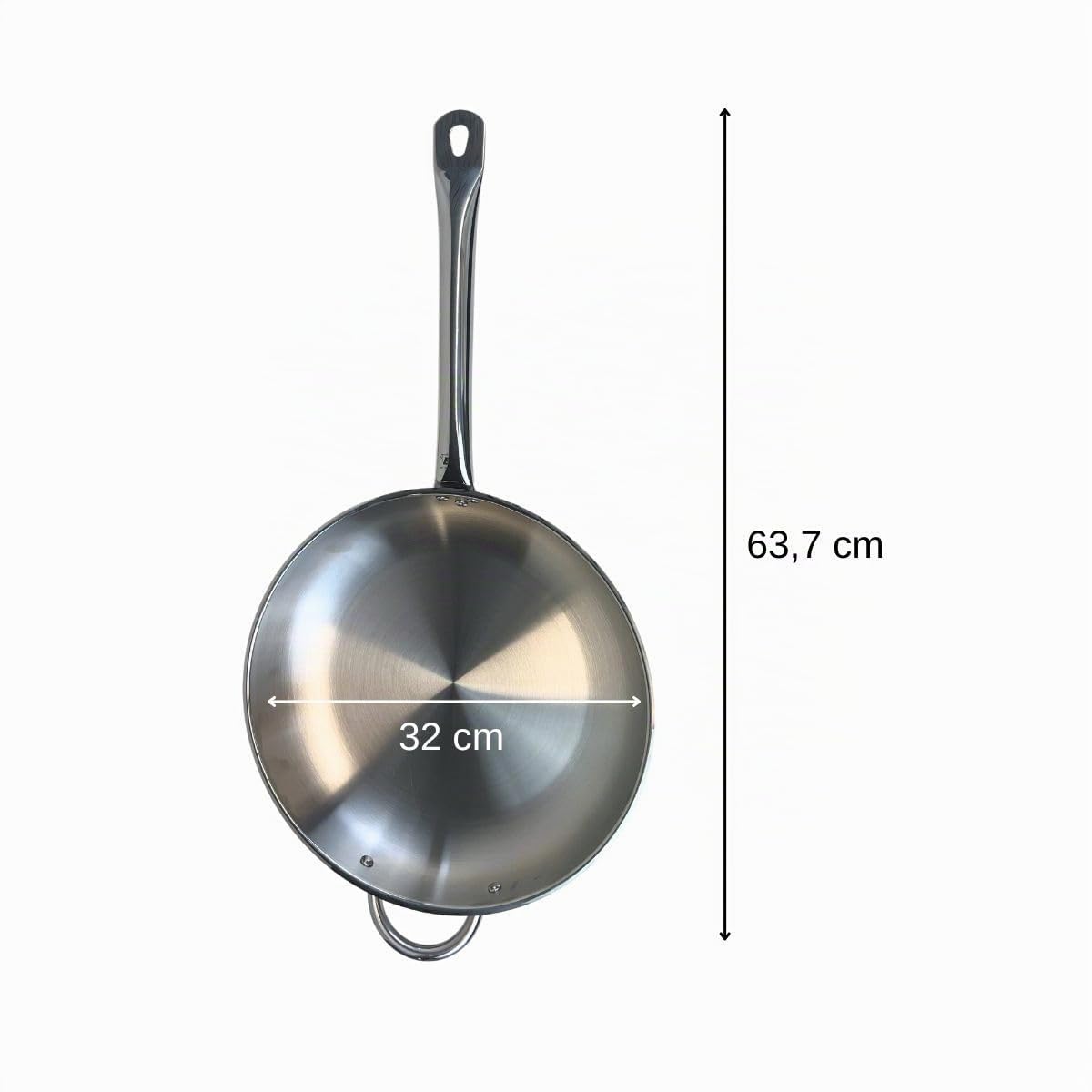 ELO Padella in acciaio inox 18/10 a induzione 32 cm – Tutti i fuochi compatibili – acciaio inossidabile, grigio 3