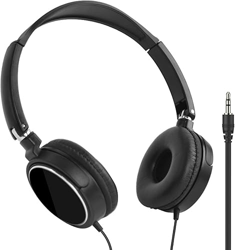 Erhigher Auriculares con cable sobre la oreja, reducción de ruido inteligente ergonómica, sonido claro, juego de música, llamadas de juego de 0.138