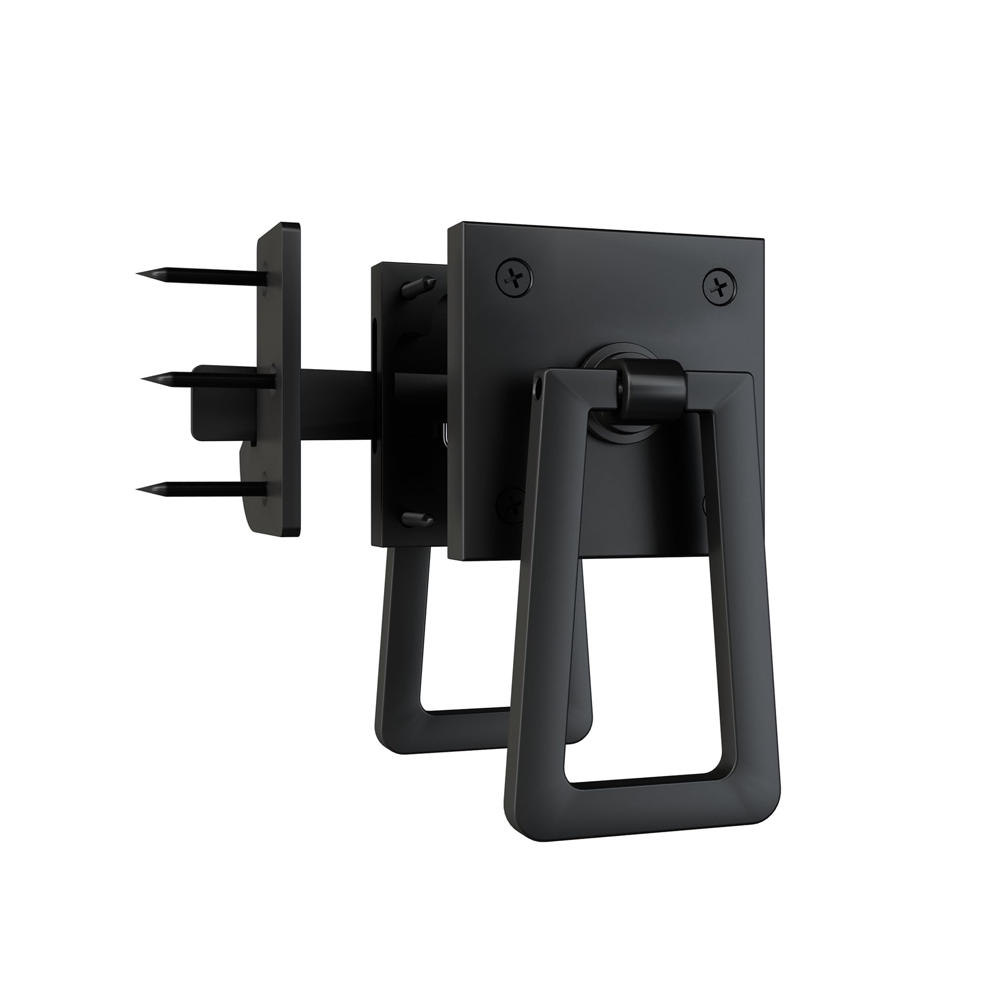 Sdstone Double Side Gate Latch, Heavy Duty Gate Latches,Black Gate Latch for Outdoor Fence, Wooden Gates, Pool Gate, Backyard, Garden