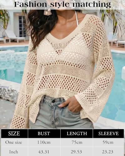 Image of CoCozy Crochet Cover Up for Women Mesh Hollow Out Bikini Cover Ups for Swimwear Summer Swimsuit 2026