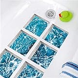 ChezMax Bath Treads Stickers Sea Bubble Pattern Square 3D Adhesive Anti Slip Tub Tattoos Safety Decals Mat Waterproof Shower Tub Sticker Bathtub Appliques for Bath Pools Home Decor 6 Pcs 5.9' X 5.9'