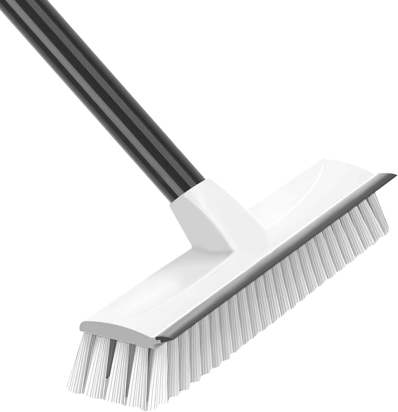 Floor Scrubbing Brush, Household sweeping brush,2 in 1 Scrape Brush Stiff Bristles Push Broom Long Handle Deck brush for Cleaning Bathroom, Shower Wall, Patio, Garage, Swimming Pool Broom