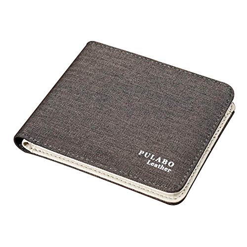 New Mens Leather Bifold Wallet ID Card Holder Coin Pocket Thin Pulabo Purse