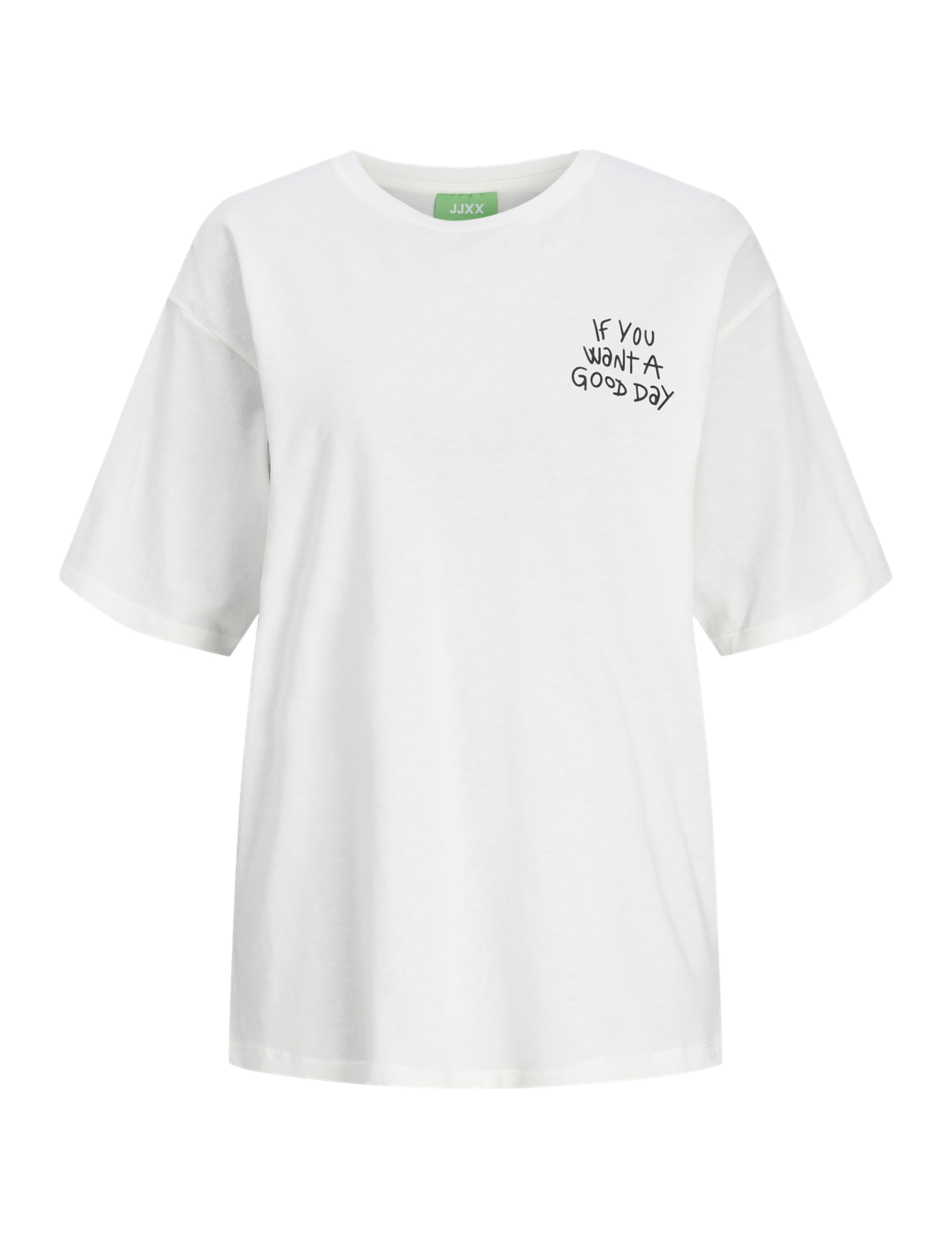 JXPIPER Loose SS Tee JRS, Blanc De Blanc/Print:Good Day, Large