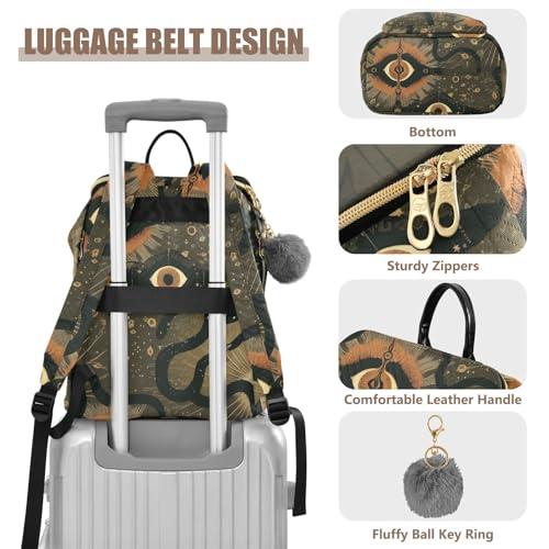 KLL Gothic Darkness Snakes Evil Eyes Backpack for Women Anti-theft Fashion Ladies Travel Backpack for Daily Travel Work4