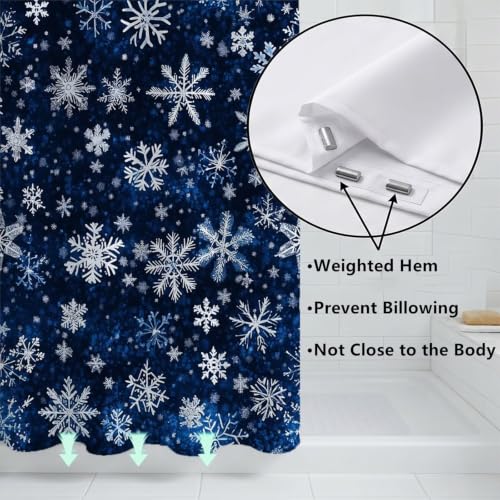 Rideau de douche flocon de neige en tissu polyester haut de gamme
