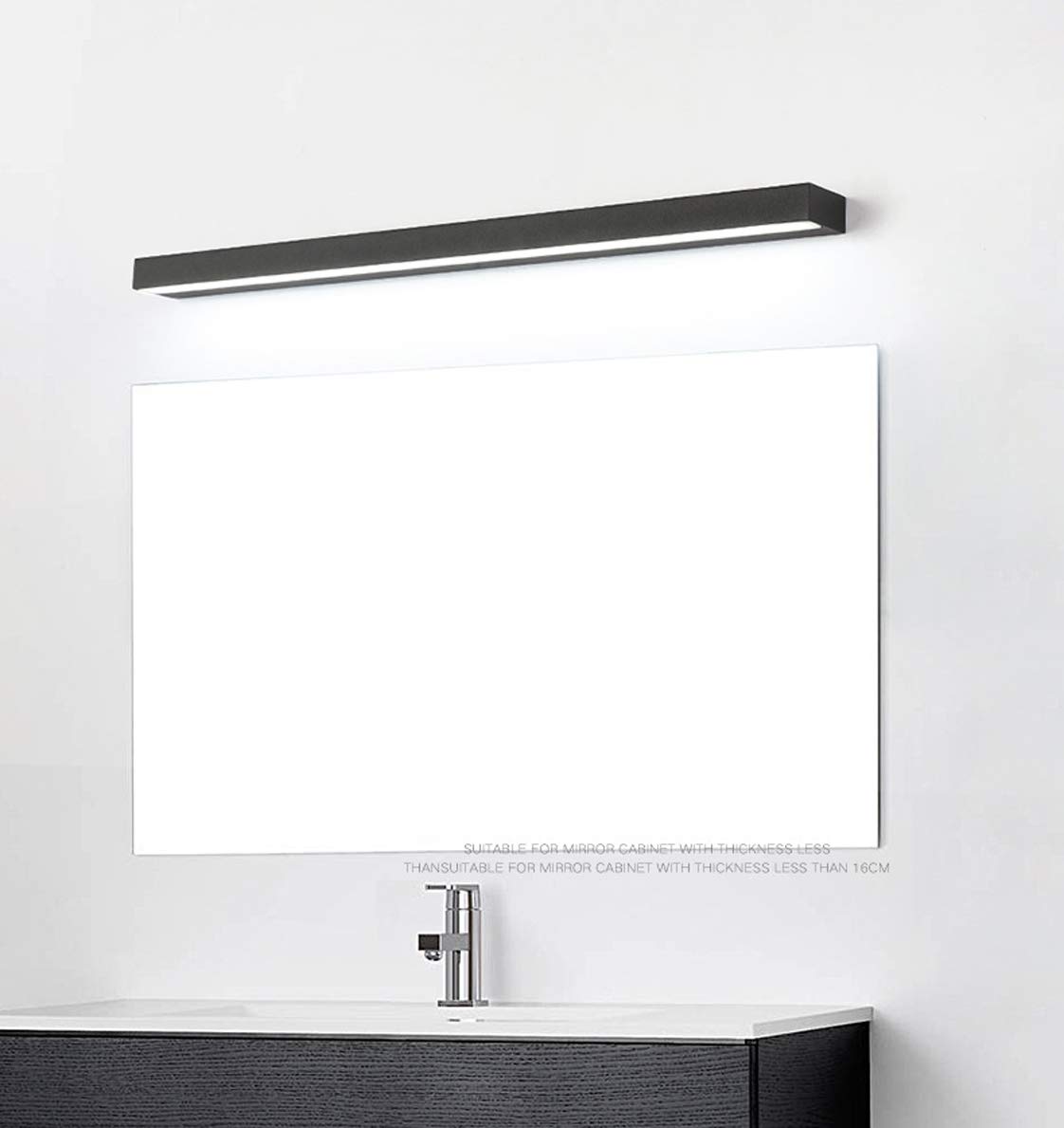 Luz espejo baño, luz espejo LED Iluminación imagen LED Lámpara frontal pared ahorro energía aluminio IP44 Luces aplique maquillaje LED impermeables