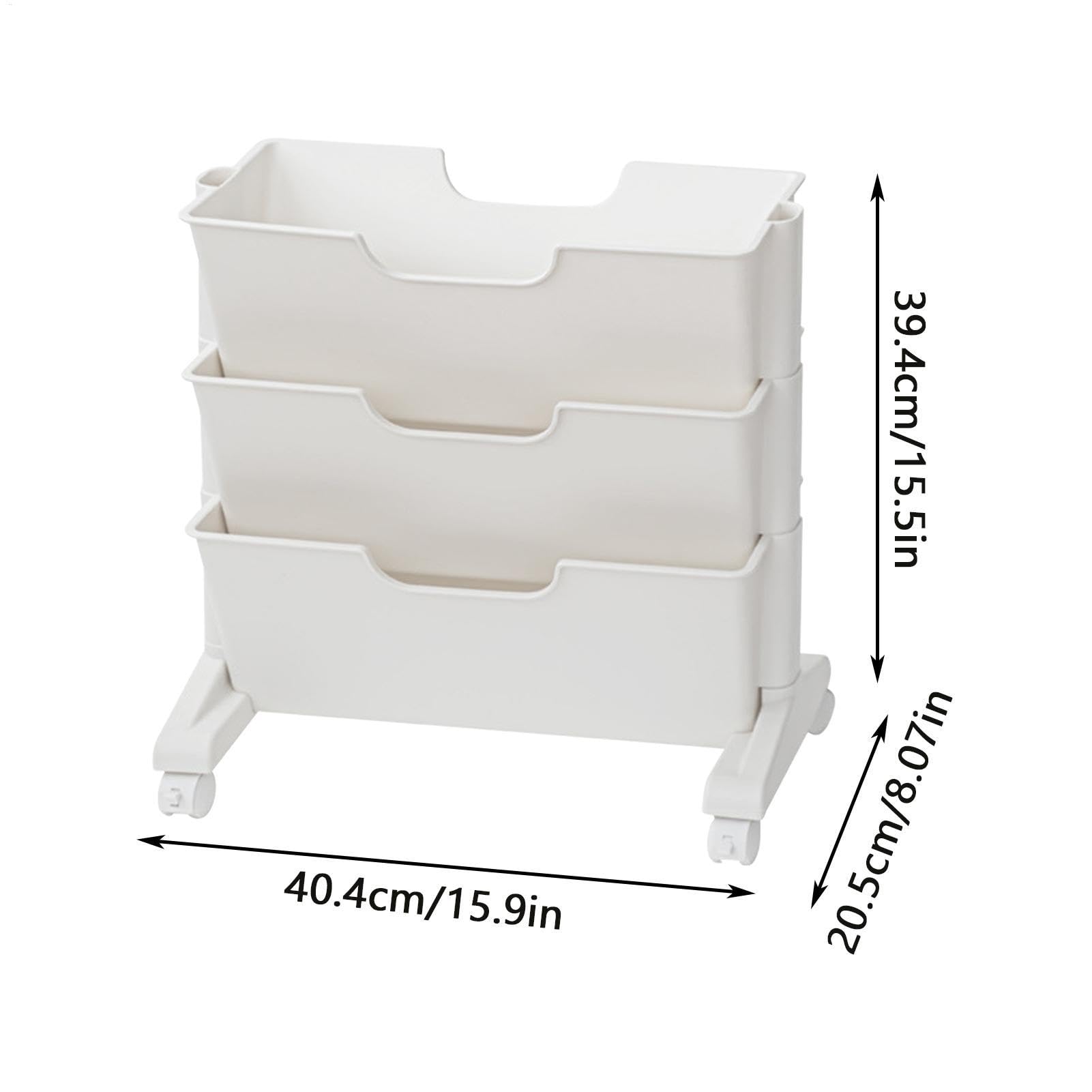 Chariot de bibliothèque mobile | Chariot à 3 étages à roulettes sous le bureau | Organiseur de lieu de travail mobile sous la table pour sacs d'information