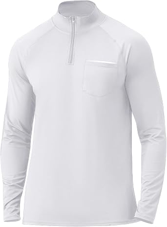 Mens Quarter Zip Pullover Long Sleeve Mock Neck Golf Shirts Workout Athletic Polo Sweatshirts for Fishing