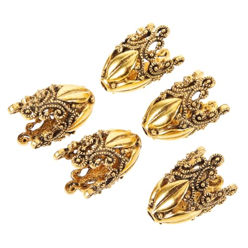 ERINGOGO Jewelry Making Beads Caps 5pcs Alloy Flower Bead Caps Diy Bracelet Necklace Earring Charms