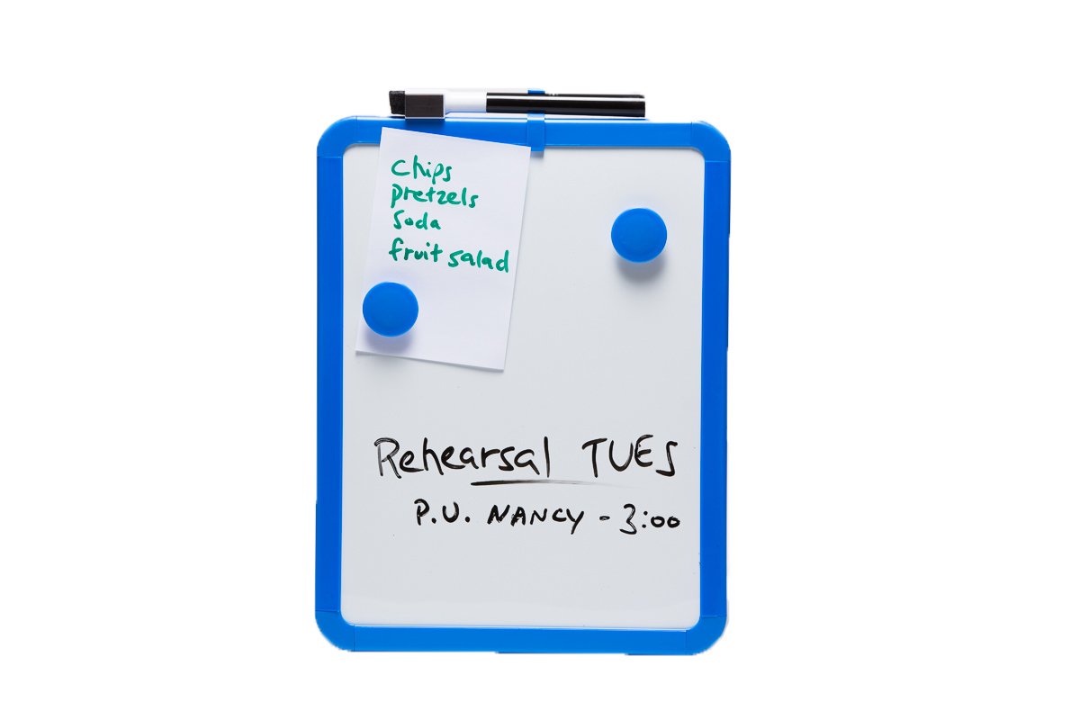 Magnetic Dry Erase Boards, 8.5" x 11" White Surface, Assorted Frames, Pack of 4
