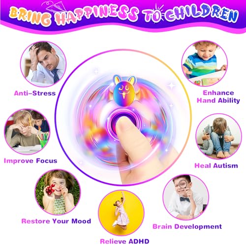 Image of 6 Pack Metal Fidget Spinner for Kids and Adults, Fidget Toys for Focus, Stress Relief, ADHD & Anxiety, Sensory Fidget Set for Blue Monday Relief