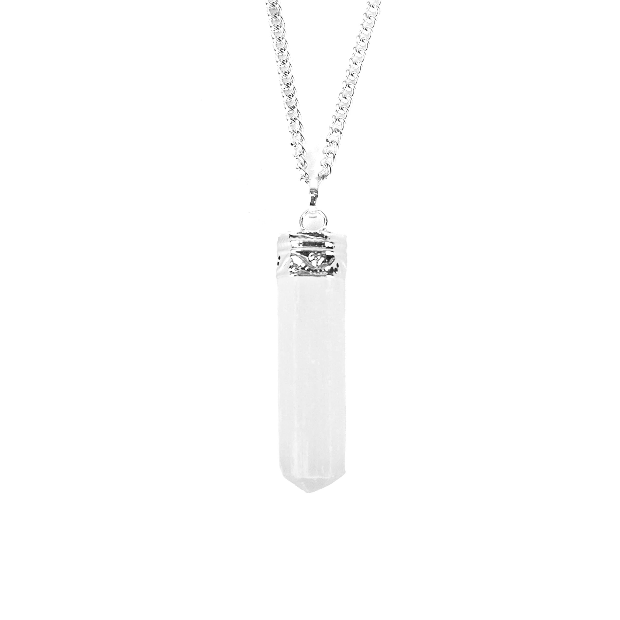 Charged Energized Pencil Pendant with Metal Chain | Crystal Stone Pencil Pendant for Women and Men