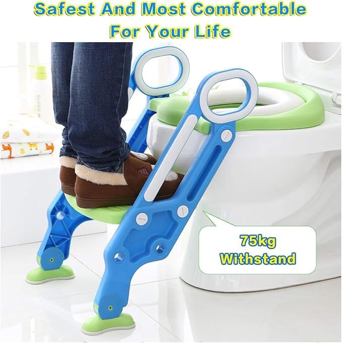 Drumstone 2 IN 1 KIDS/TODDLER POTTY TOILET SEAT WITH STEP STOOL LADDER (MULTICOLOUR) 2