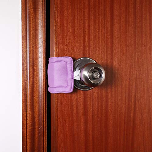 Image of Door Silencer Door Jammer Door Closer Cushion Nursery Door Silencer Door Latch Cover 3 Pack for Noise Reducing Quiet Doors Baby Toddler Safety 3.25 x 5.5 Inch (New Purple)