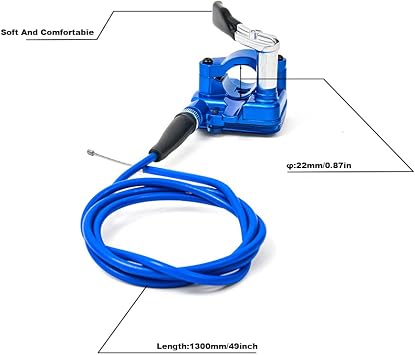 PUCKY 7/8 22mm Thumb Throttle Cable Accelerator Handle Assembly for 50cc 70cc 90cc 110cc 125cc 250cc ATV Quad Go Kart TaoTao Pit Bike Blue