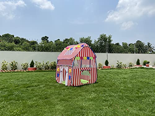 Image of Homecute Foldable Pop Up Hut Type Kids Toys Jumbo Size Play Tent House for Boys and Girls. (Big Size Red-White)