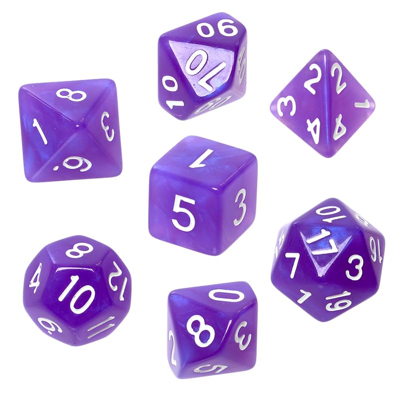 Juego de Dados REBEL RPG - Piedras Lunares - Amatista