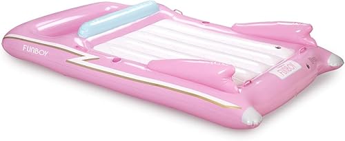 Miniatura 7 de Funboy - Flotador de piscina inflable y gigante con forma de automóvil deportivo clásico, de color rosa, retro y convertible, perfecto para una